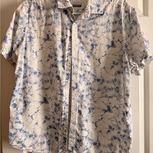 Denim & Flower White and Blue Floral Shirt